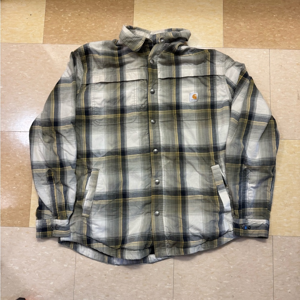 Carhartt Black and Cream Plaid Jacket
